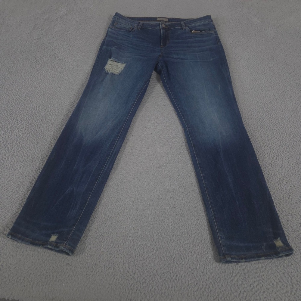 Kut from the Kloth Jeans Womens 14 Blue Catherine Boyfriend Distressed‎ Denim